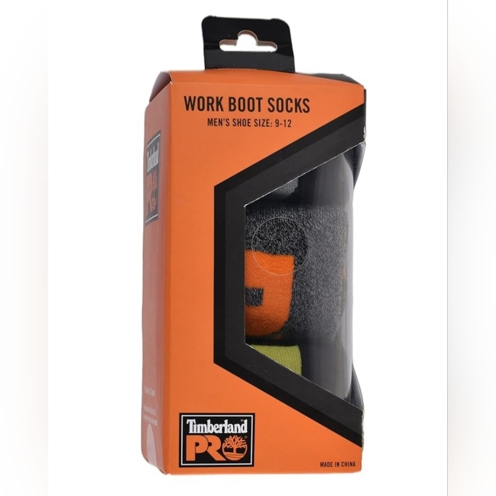 Timberland Pro 3-Pack Full Cushioned Boot Socks Gift Set, Black, Large, Black
